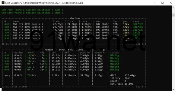 Nvidia 显卡Radiant (RXD) 挖矿超频设置插图1